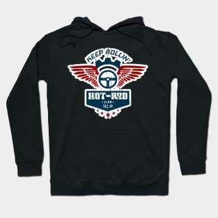 Hotrod Club badge with wings Hoodie